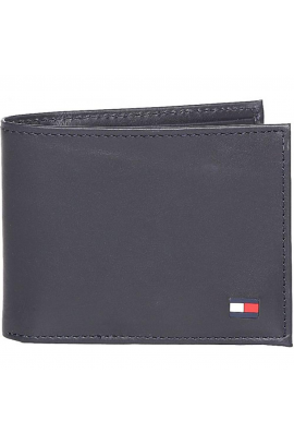 Tommy Hilfiger Men's Leather Cambridge Passcase Wallet with Removable Card Holder - Navy